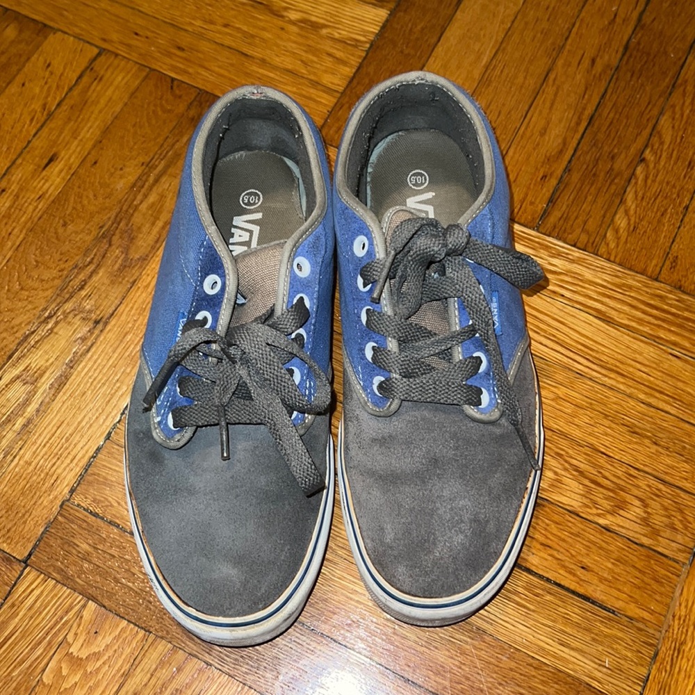 Grey and blue Vans 10.5